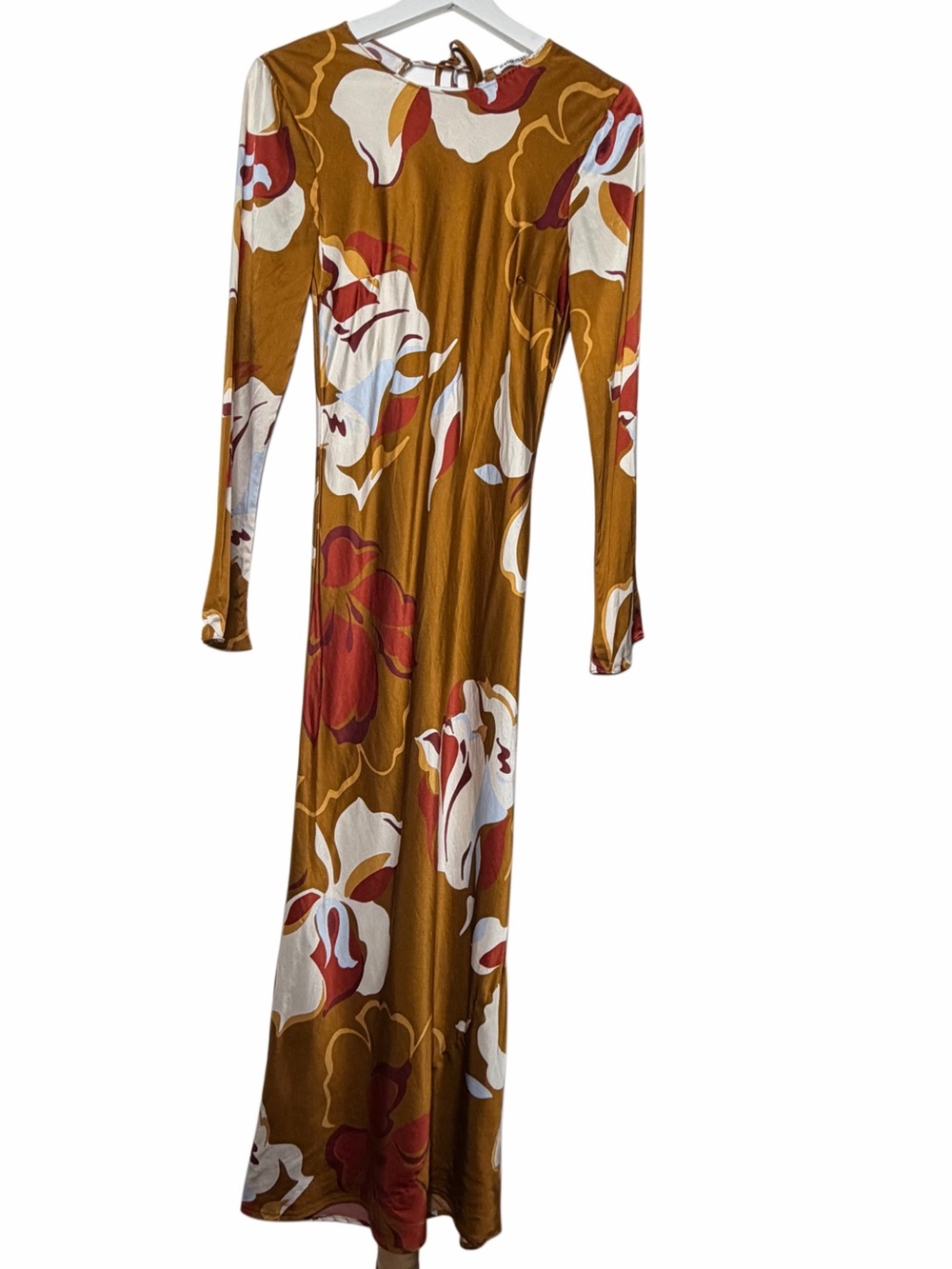 Reformation Davina Gold Floral Silk Midi Dress - Picture 4 of 10